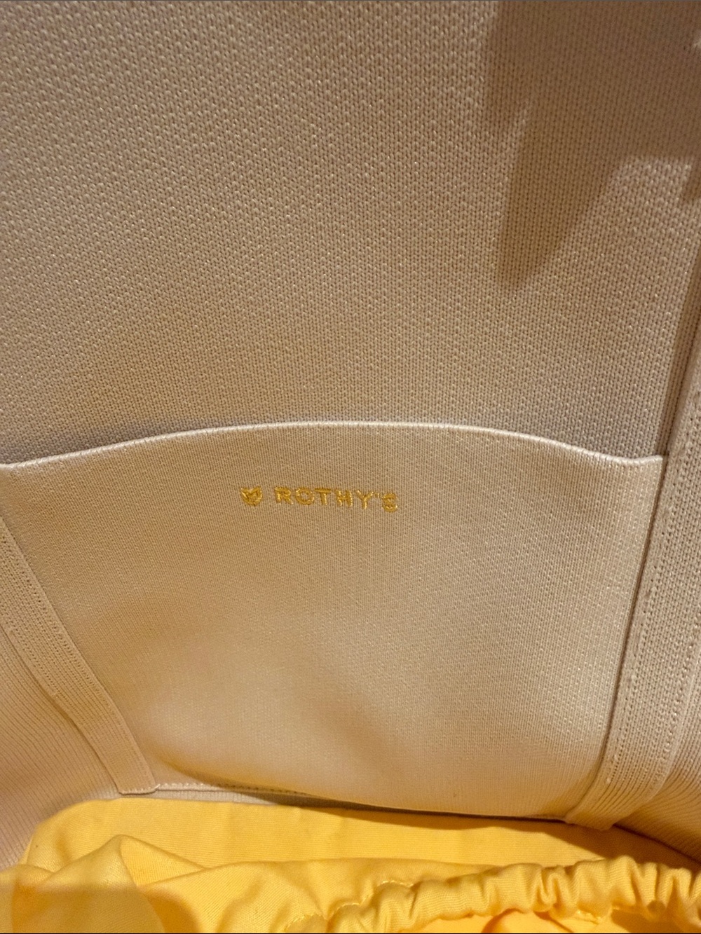 Rothy’s Cream Beach Tote with Yellow Handle - Picture 2 of 6